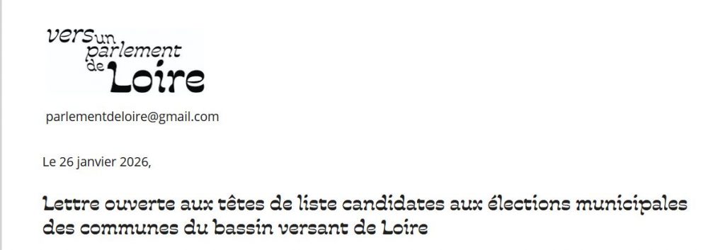 Loire écrit une lettre aux futur(e)s élu(e)s